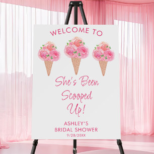 She's Been Scooped Up Bridal Shower Welcome Foam Board