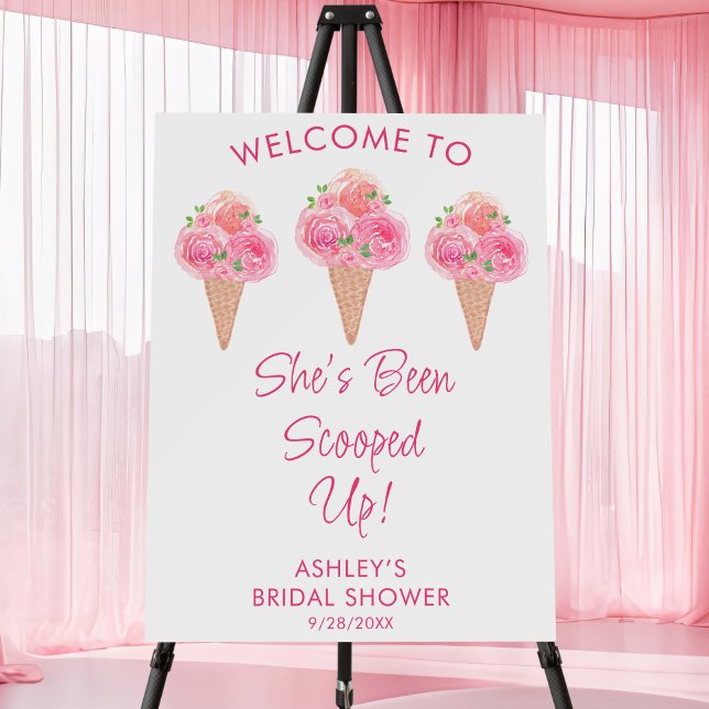 She's Been Scooped Up Bridal Shower Welcome Foam Board (Creator Uploaded)