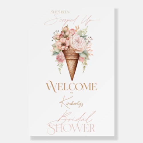 Shes Been Scooped Up Bridal Shower Welcome Sign