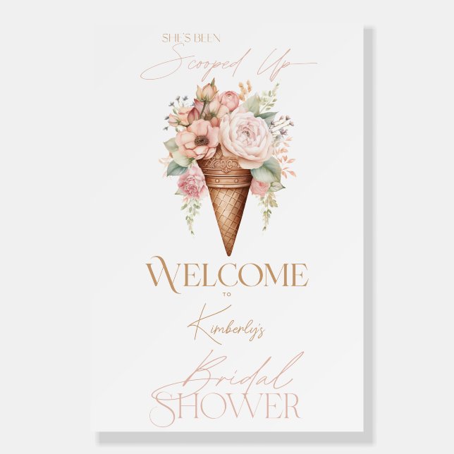 She's Been Scooped Up Bridal Shower Welcome Sign (Front)