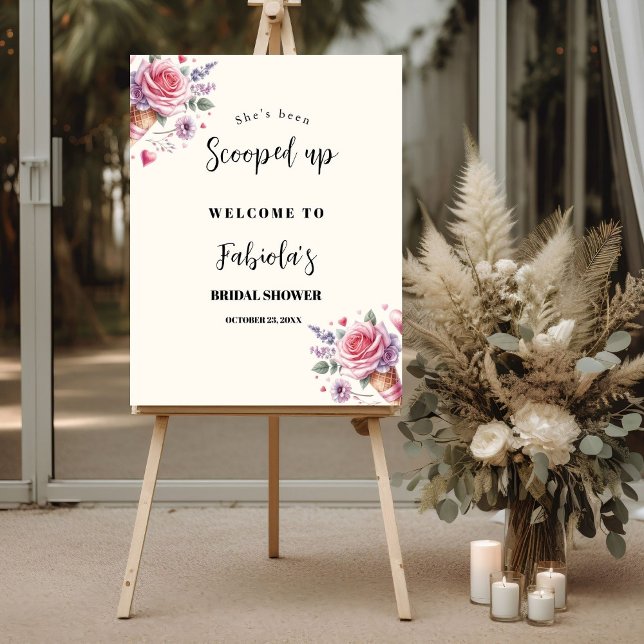 She's Been Scooped Up Bridal Shower Welcome Sign (Creator Uploaded)