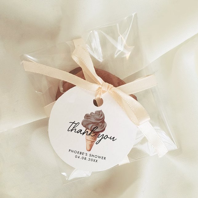 She's Been Scooped Up Chocolate Bridal Shower Favor Tags (Creator Uploaded)