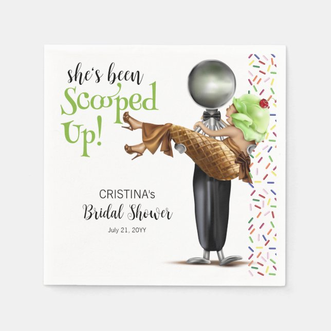 She's Been Scooped Up Chocolate Ice cream Napkins (Front)