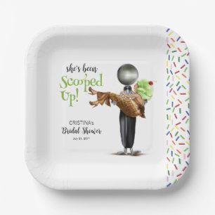 She's Been Scooped Up Chocolate Ice cream Paper Plates