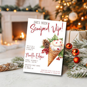 She's Been Scooped Up! Christmas Ice Cream Shower Invitation