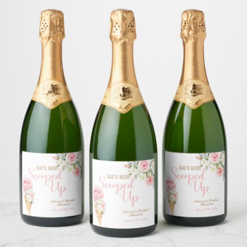 Shes Been Scooped Up Custom Sparkling Wine Label