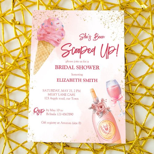 Shes been scooped up ice cream bridal brunch invitation