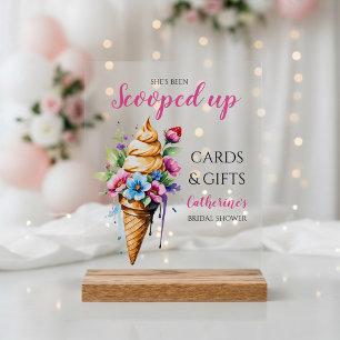 She's Been Scooped Up Ice Cream Bridal Shower  Acrylic Sign