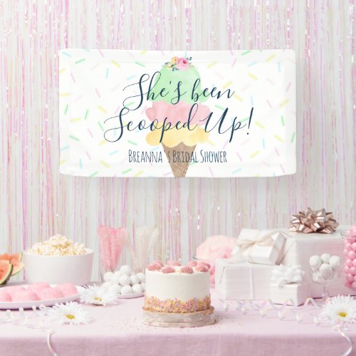 Shes Been Scooped Up Ice Cream Bridal Shower Banner