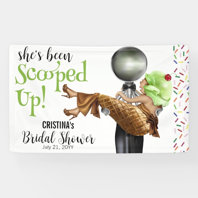 She's Been Scooped Up Ice cream Bridal Shower Banner (Horizontal)