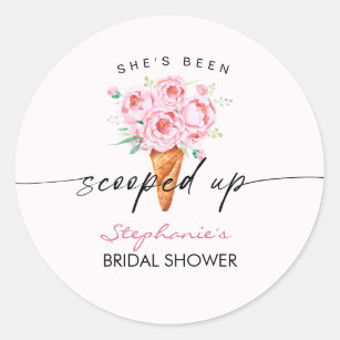 She's Been Scooped Up Ice Cream Bridal Shower Classic Round Sticker