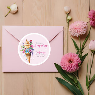 She's Been Scooped Up Ice Cream Bridal Shower Classic Round Sticker