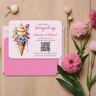 She's Been Scooped Up Ice Cream Bridal Shower Enclosure Card