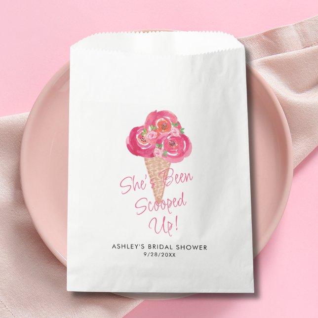 She's Been Scooped Up Ice Cream Bridal Shower  Favor Bag (Creator Uploaded)