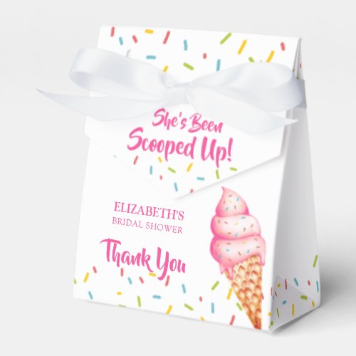 Shes been scooped up ice cream bridal shower favor boxes