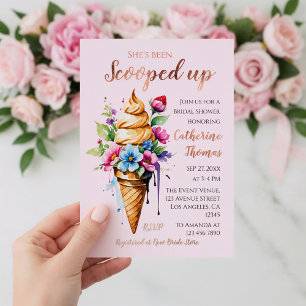 She's Been Scooped Up Ice Cream Bridal Shower  Foil Invitation