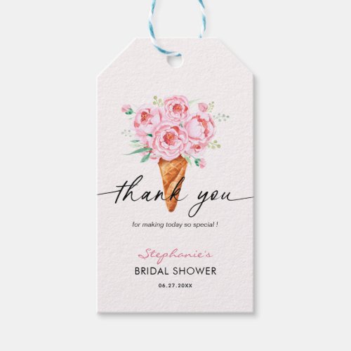 Shes Been Scooped Up Ice Cream Bridal Shower Gift Tags