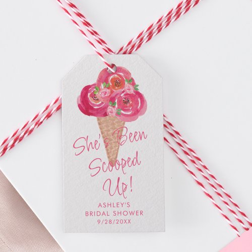 Shes Been Scooped Up Ice Cream Bridal Shower  Gift Tags