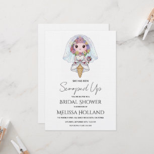 She's Been Scooped Up Ice Cream Bridal Shower Invitation