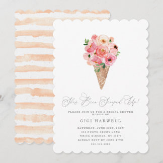 She's Been Scooped Up Ice Cream Bridal Shower Invitation