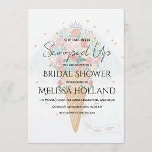 She's Been Scooped Up Ice Cream Bridal Shower Invitation