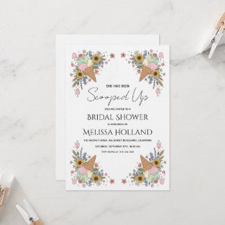 She's Been Scooped Up Ice Cream Bridal Shower Invitation