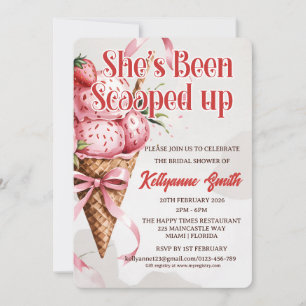 She's Been Scooped Up Ice Cream Bridal Shower  Invitation