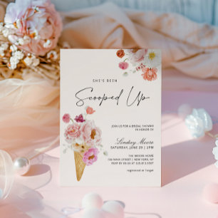 She's Been Scooped Up Ice Cream Bridal Shower Invitation