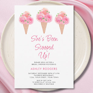 She's Been Scooped Up Ice Cream Bridal Shower  Invitation