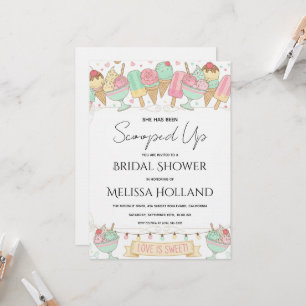 She's Been Scooped Up Ice Cream Bridal Shower Invitation