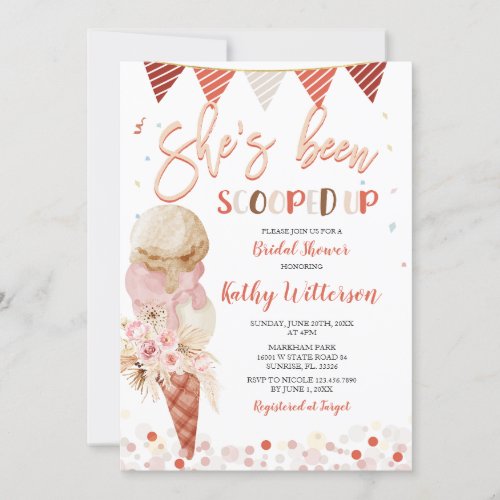 Shes been scooped up Ice Cream Bridal Shower Invitation