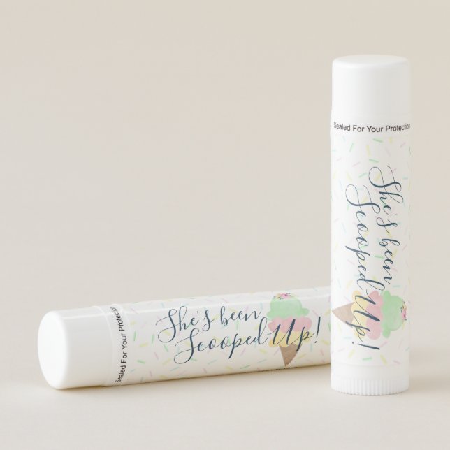 She's Been Scooped Up Ice Cream Bridal Shower Lip Balm (Front)