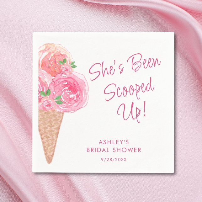 She's Been Scooped Up Ice Cream Bridal Shower  Napkins (Creator Uploaded)