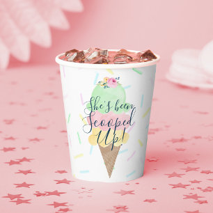 She's Been Scooped Up Ice Cream Paper Cups
