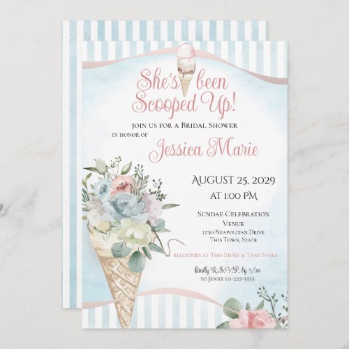 Shes Been Scooped Up Ice Cream Shower Invitation