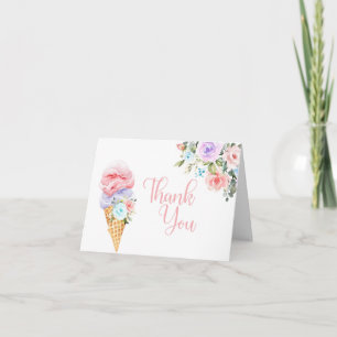She's Been Scooped Up Ice Cream Thank You Card