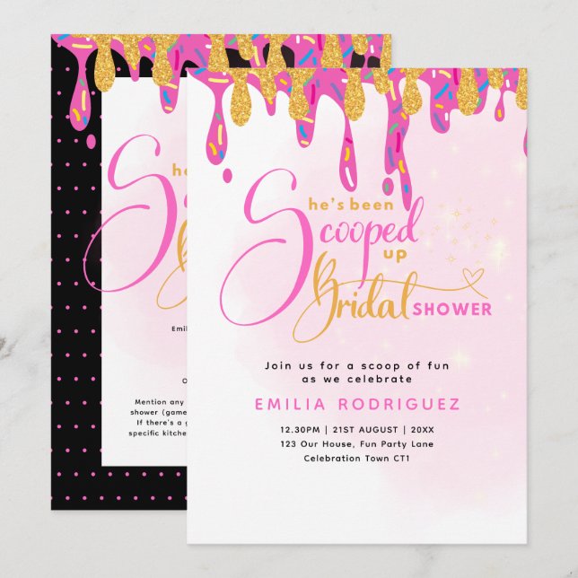 She's Been Scooped Up Icecream Bridal Shower Invitation (Front/Back)