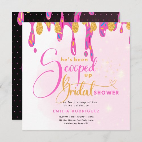 Shes Been Scooped Up Icecream Bridal Shower Invitation