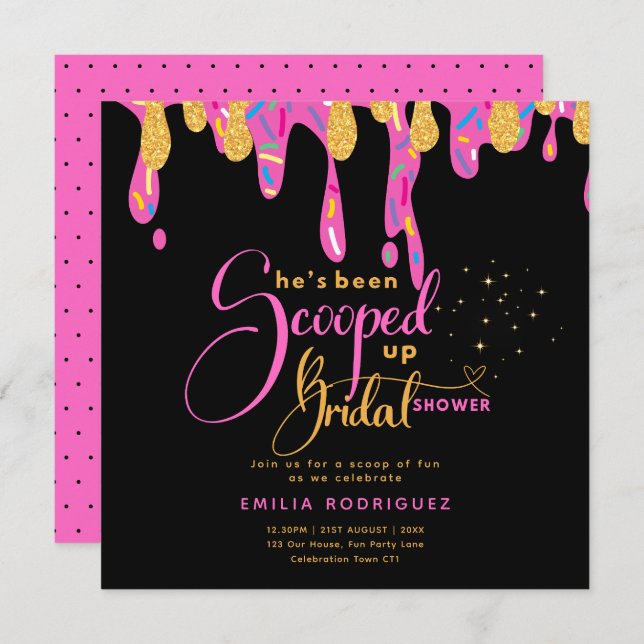 She's Been Scooped Up Icecream Bridal Shower Invitation (Front/Back)
