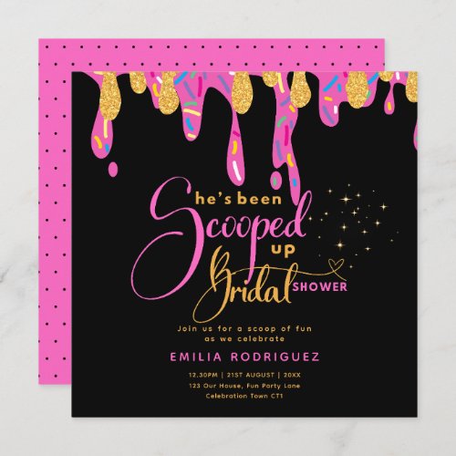Shes Been Scooped Up Icecream Bridal Shower Invitation