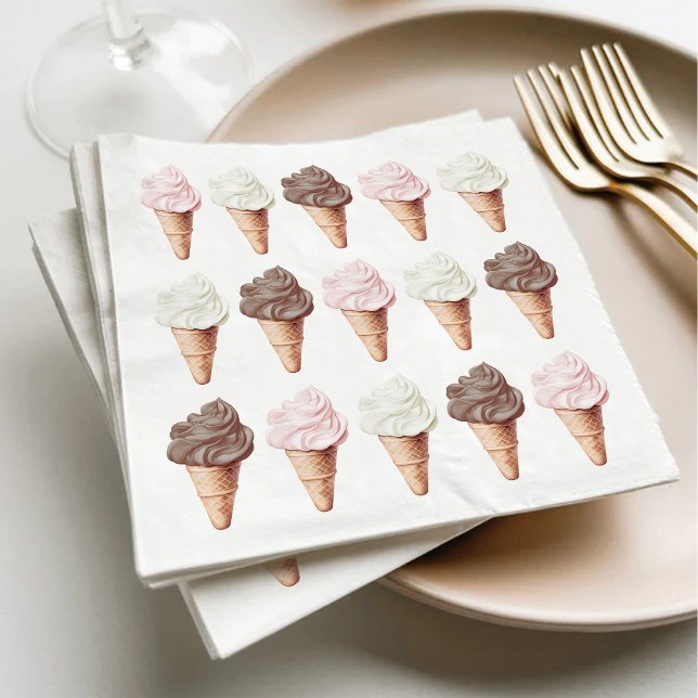 She's Been Scooped Up Neapolitan Bridal Shower Napkins (Creator Uploaded)