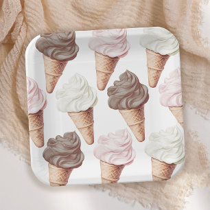 She's Been Scooped Up Neapolitan Bridal Shower Paper Plates