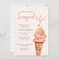 She's  been scooped up Pink Bridal Shower