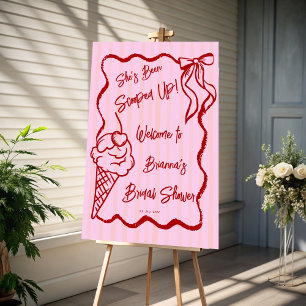 She's been scooped up sketch bridal shower welcome foam board