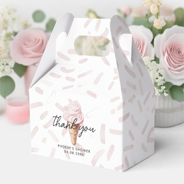 She's Been Scooped Up Strawberry Shower Gable Favor Boxes (Creator Uploaded)