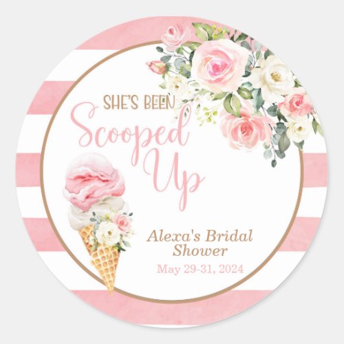 Shes Been Scooped Up Stripe Custom  Classic Round Sticker