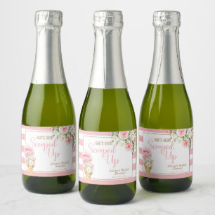 She's Been Scooped Up (Stripe) Custom MINI Sparkling Wine Label