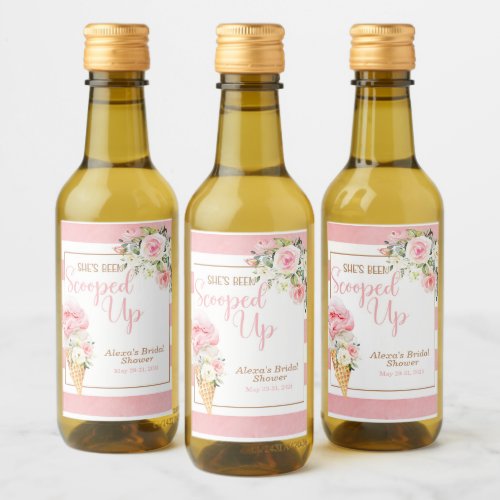 Shes Been Scooped Up Stripe Custom MINI Wine Label