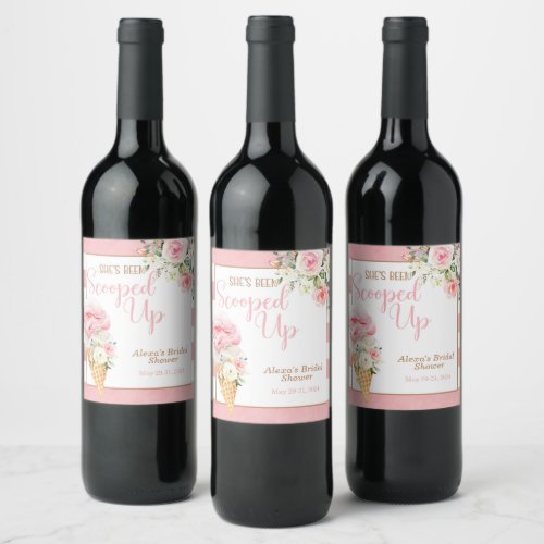 Shes Been Scooped Up Stripe Custom Wine Label
