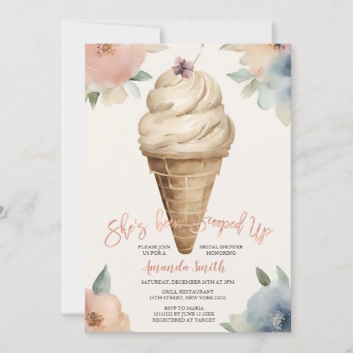 Shes Been Scooped Up Summer Bridal Shower Invitation